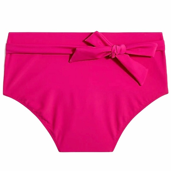 J.CREW High-Waisted Bikini Bottom Belt Fuchsia - Picture 2 of 8